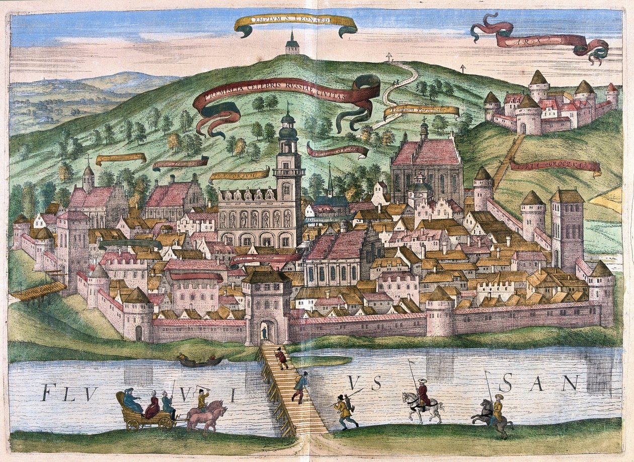 Przemysl, Polonya (gravür by Georg Braun and Hogenberg Franz