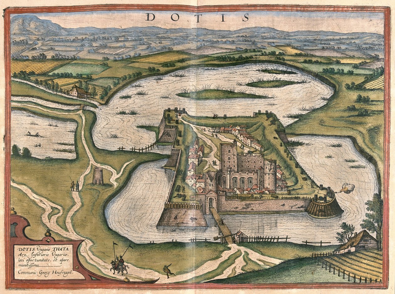 Tata, Macaristan (gravür by Georg Braun and Hogenberg Franz