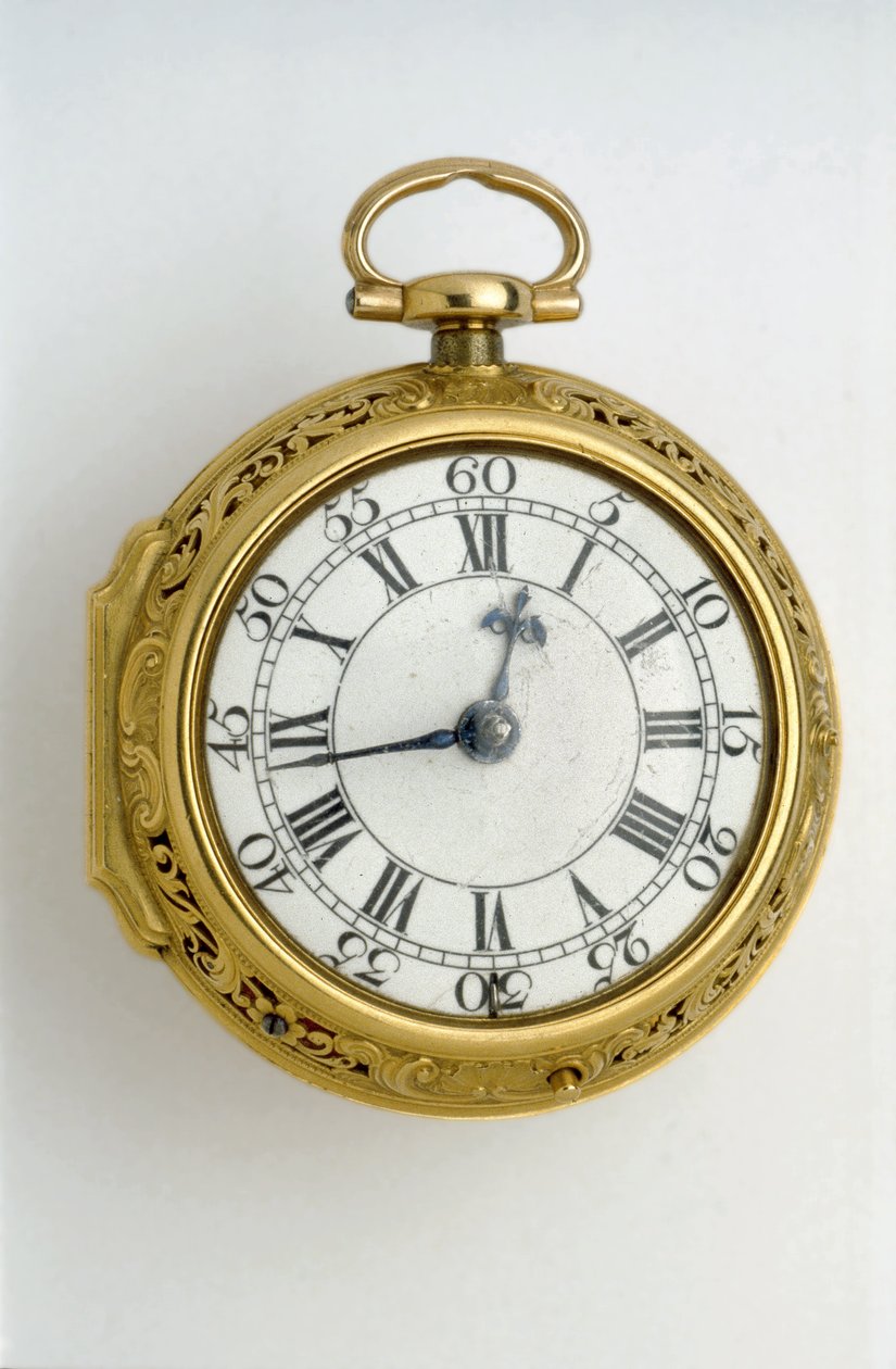 Çeyrek tekrarlı altın çift kasalı silindir saat, 1744 (altın) (ayrıca bkz. 1217831) by George , Moser, George Michael and Ward, John Graham