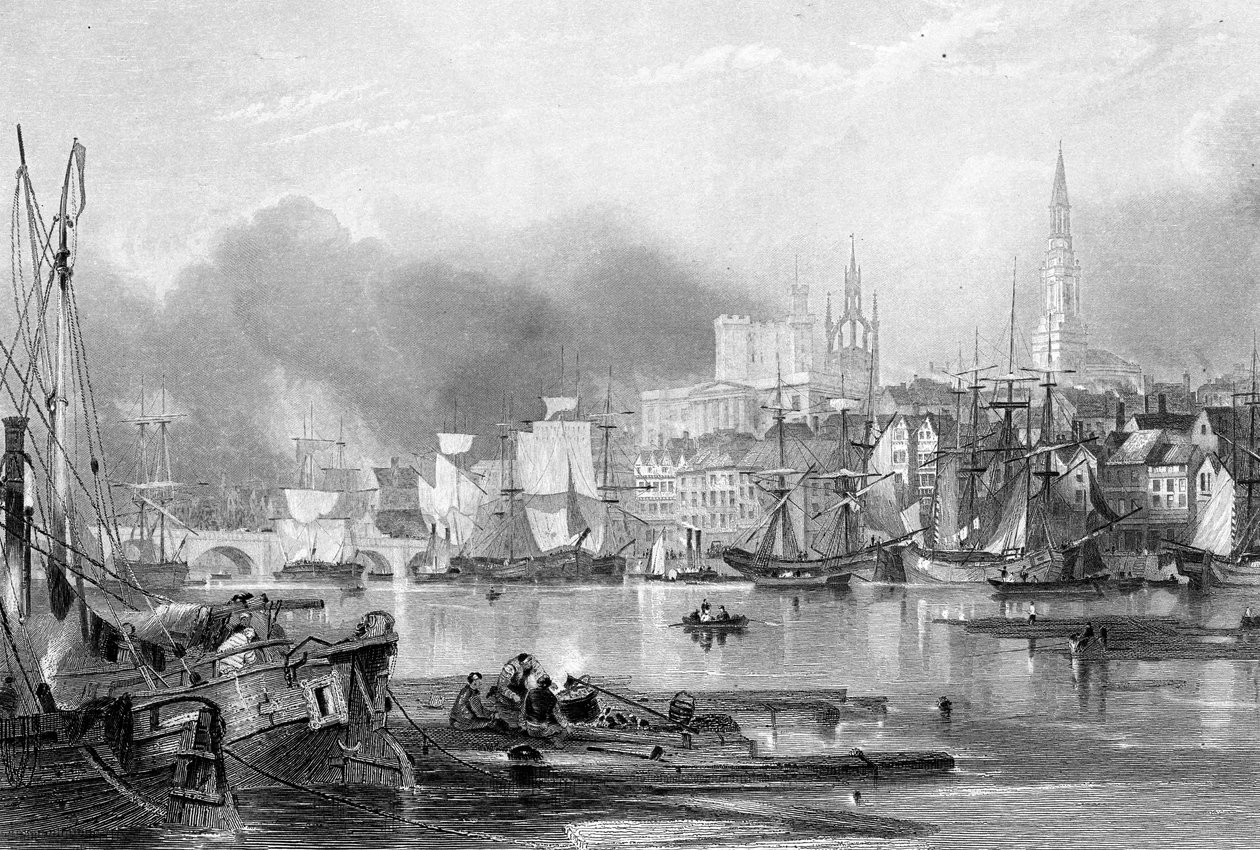 Edward Finden tarafından kazınmış Newcastle-upon-Tyne by George Balmer