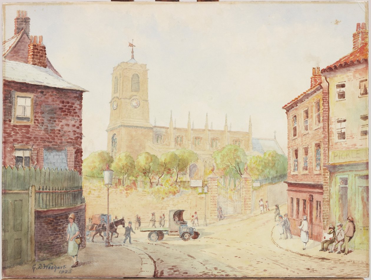 St. Marys, Gateshead, 1925 (gemide wc) by George Barclay Wishart