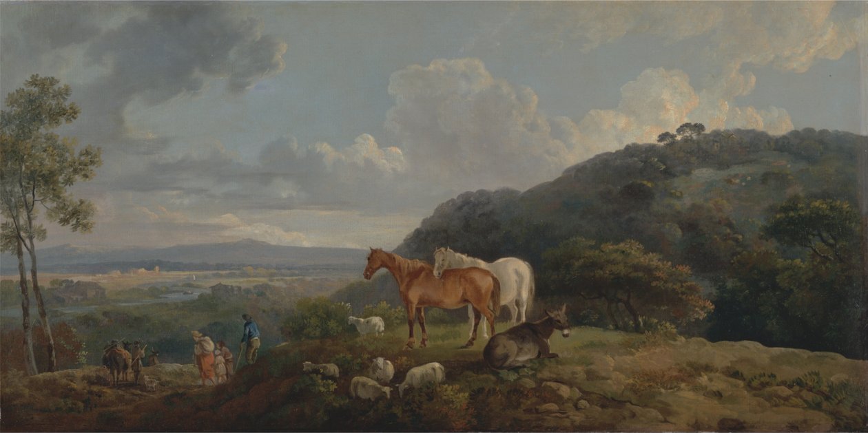 Sabah- Kısrak ve Koyunlu Manzara by George Barret