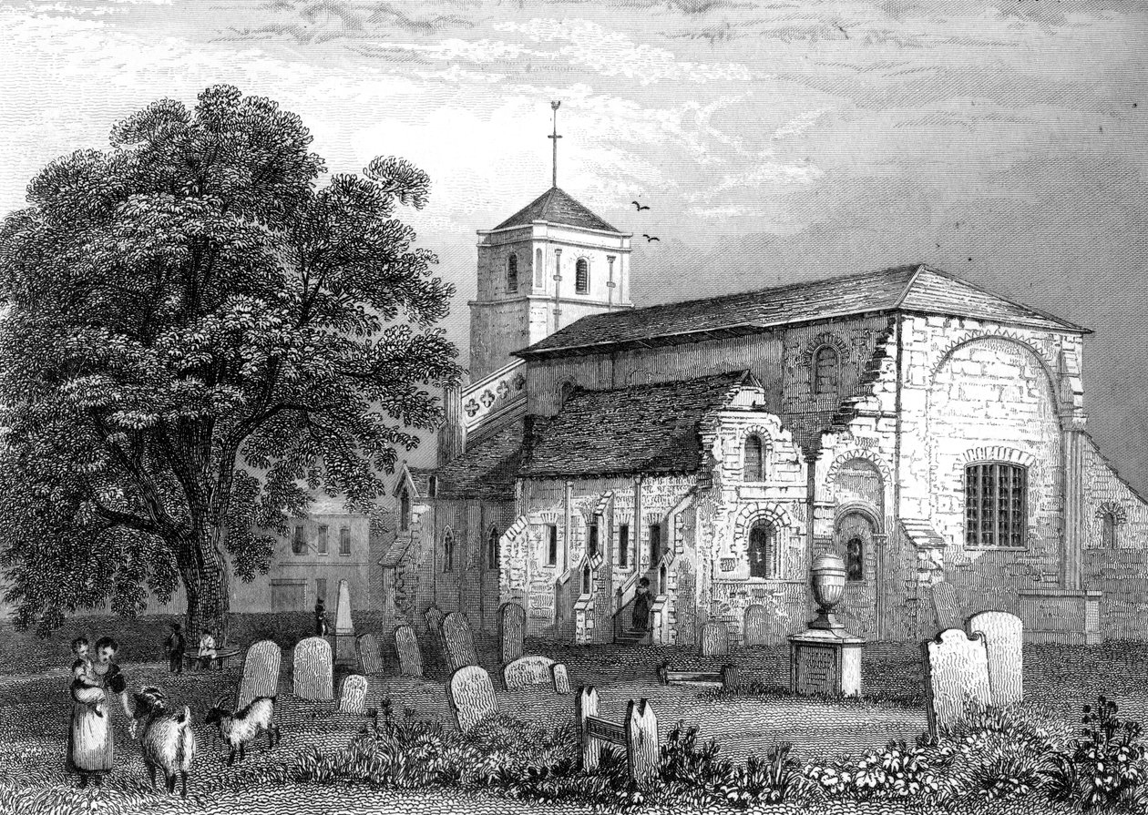Waltham Abbey Kilisesi, Essex, John Rogers tarafından kazınmış, 1831 by George Bryant Campion