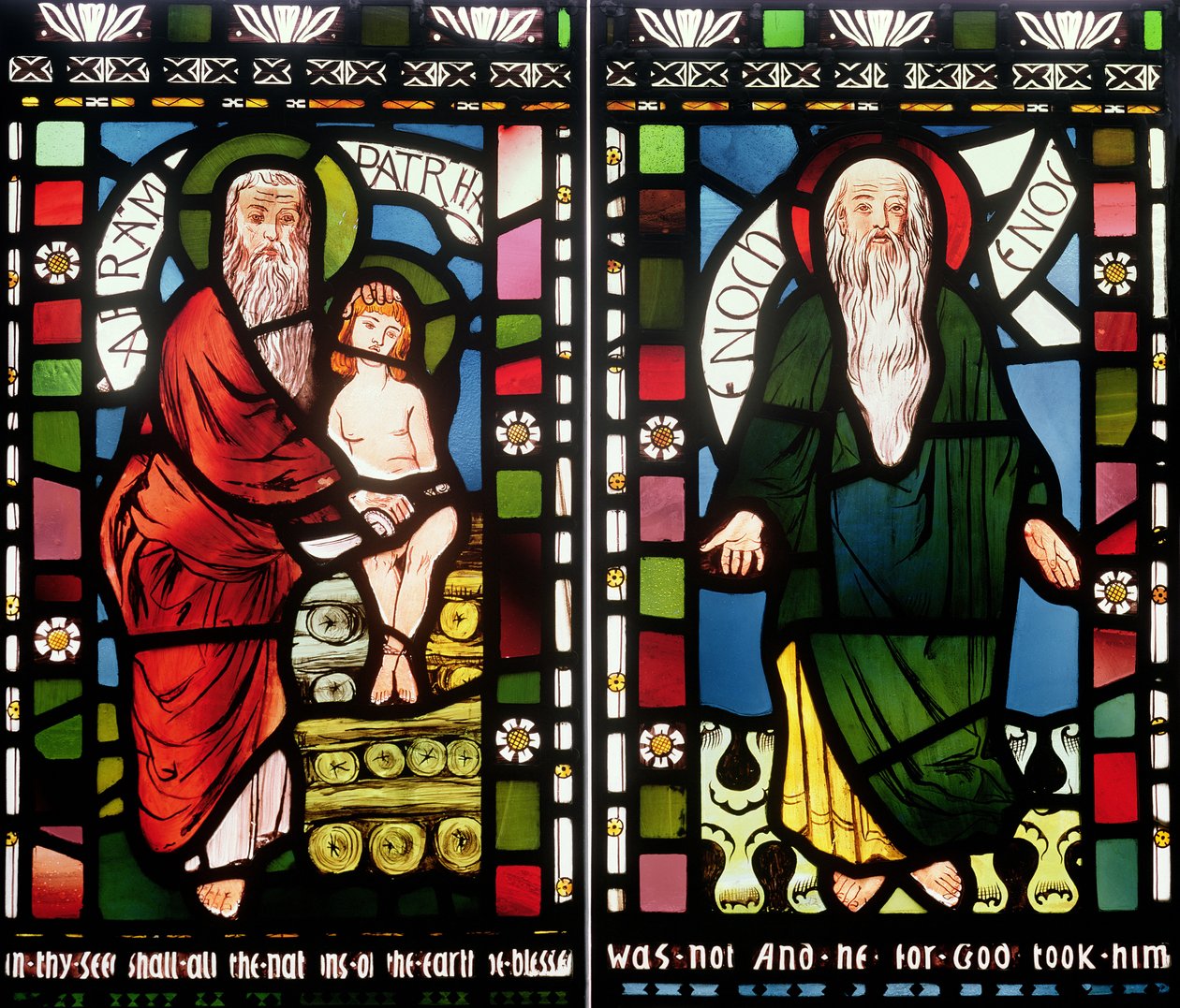 Abraham ve Enoch, Yaratılış Penceresinden detay, 1861 (vitray) (bkz. 120153) by George Campfield
