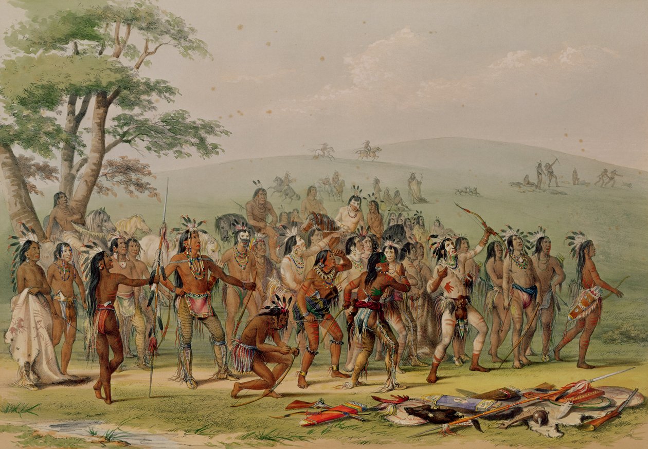 Mandan Archery Contest, c.1832  by George Catlin