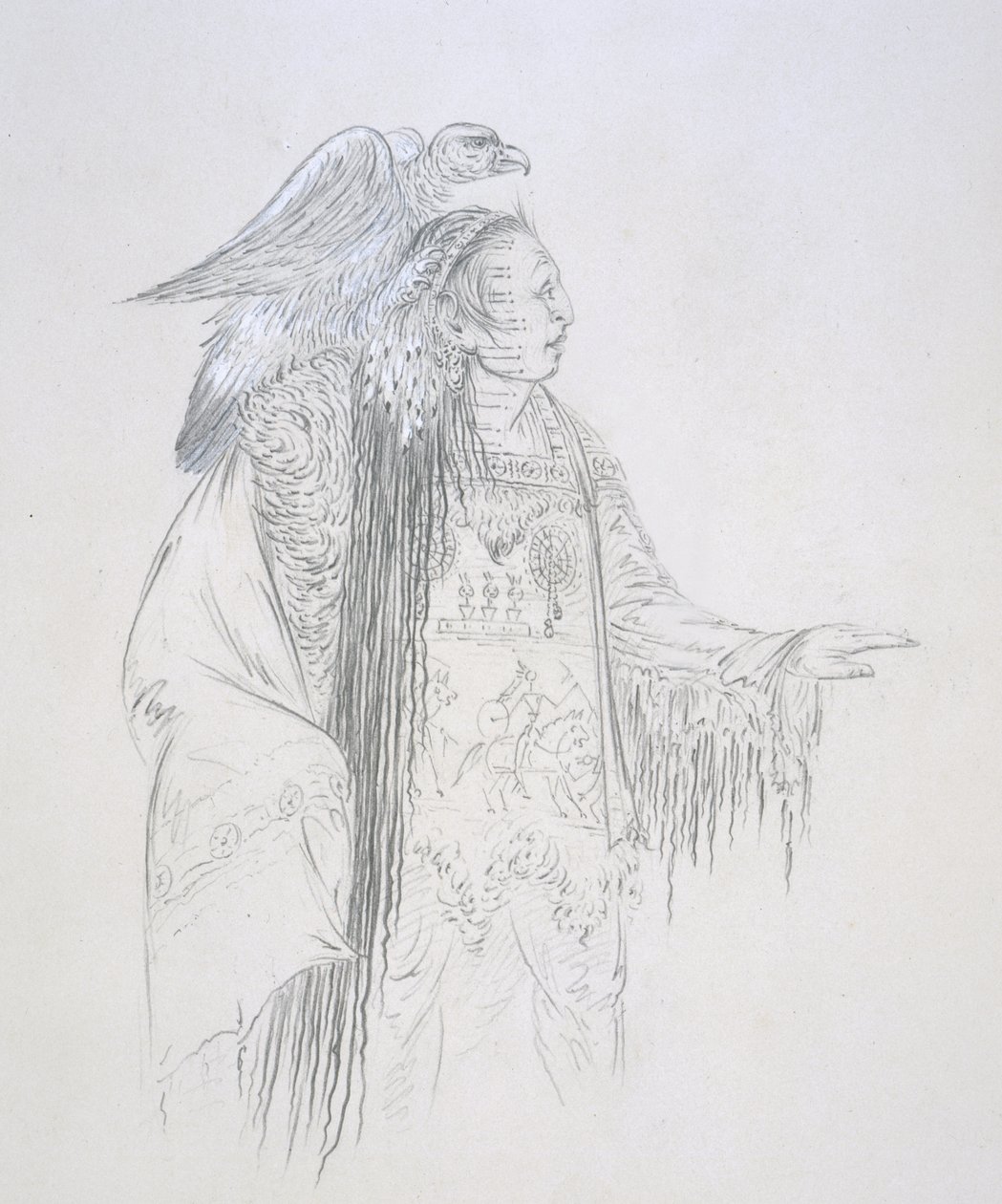 Pa-ris-ka-roo-pa (İki Karga) 1852 by George Catlin