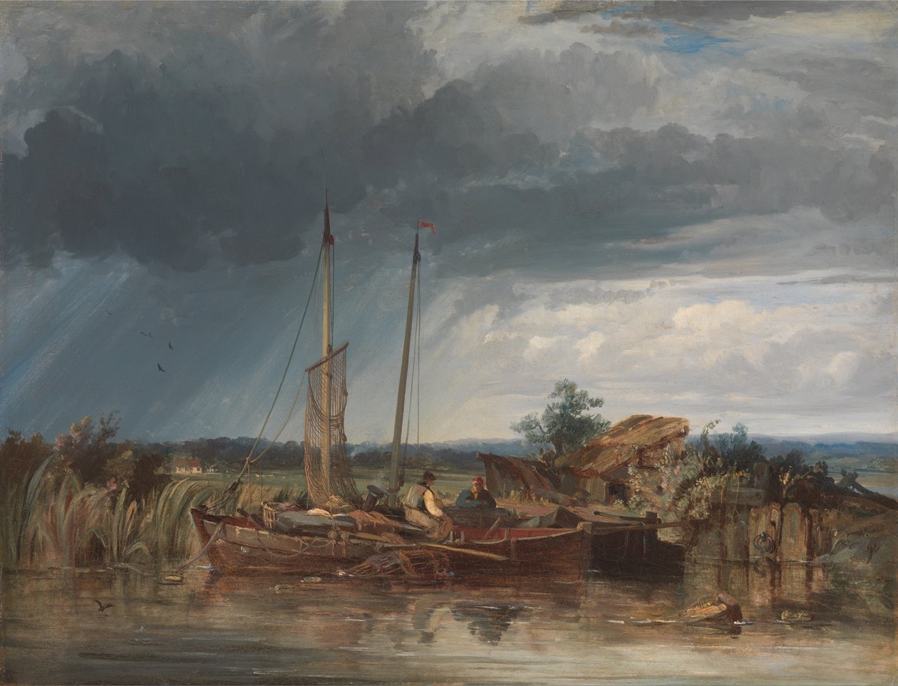 İç Suların Kıyısında İki Balıkçı Teknesi by George the Elder Chambers