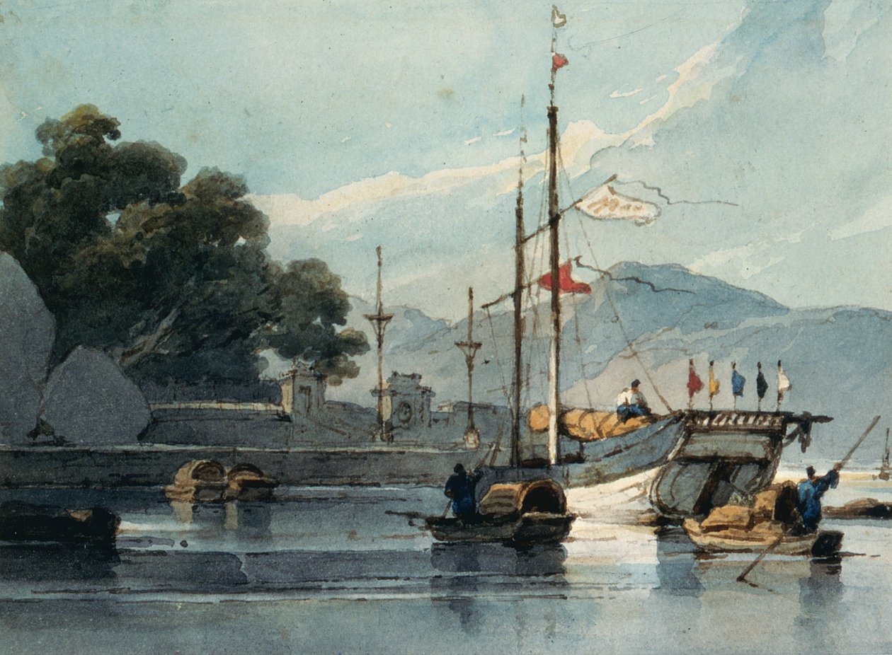 Çin Nehrinde Nakliye by George Chinnery