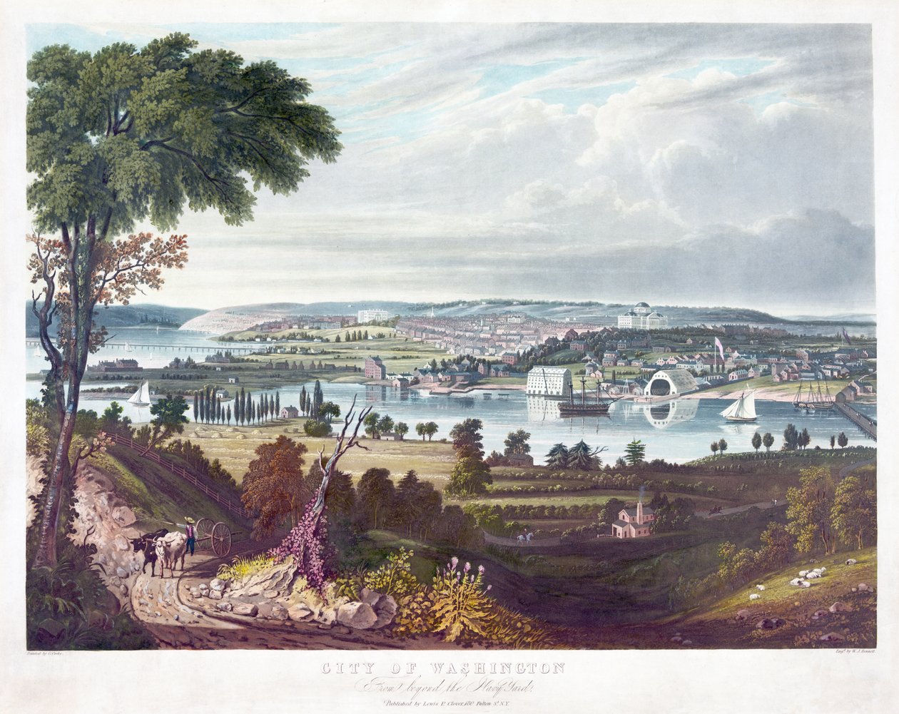 Washington City of the Navy Yard ötesinde, William James Bennett (1787-1844) tarafından gravür c.1834 by George Cooke