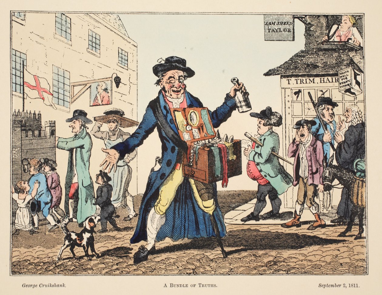 Bir Bundle of Truth, 1811 (el boyaması gravür) by George Cruikshank