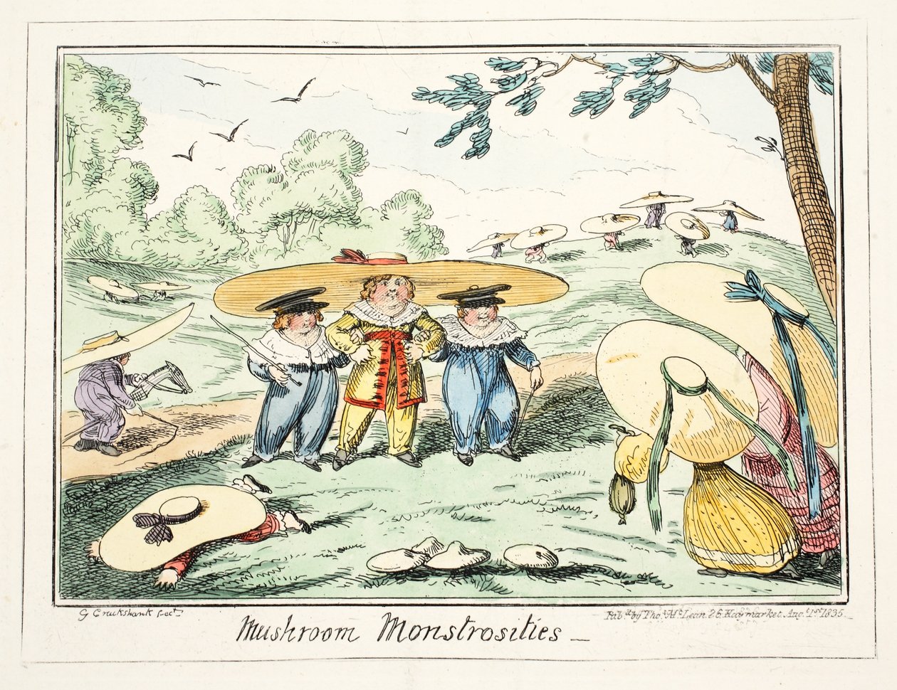 Mantar Canavarları, pub. 1835 (el renkli gravür) by George Cruikshank