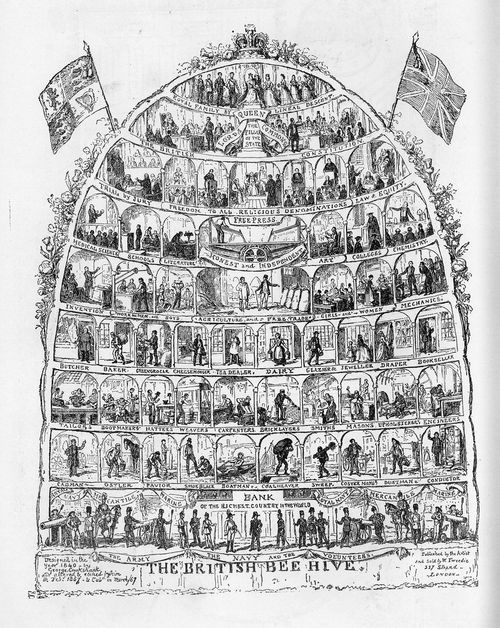 İngiliz Arı Kovanı, 1867 by George Cruikshank