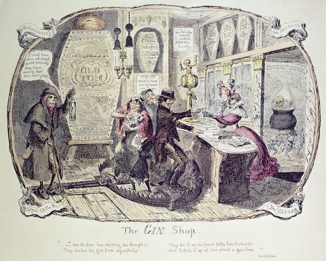 The Gin Shop, 1829  by George Cruikshank