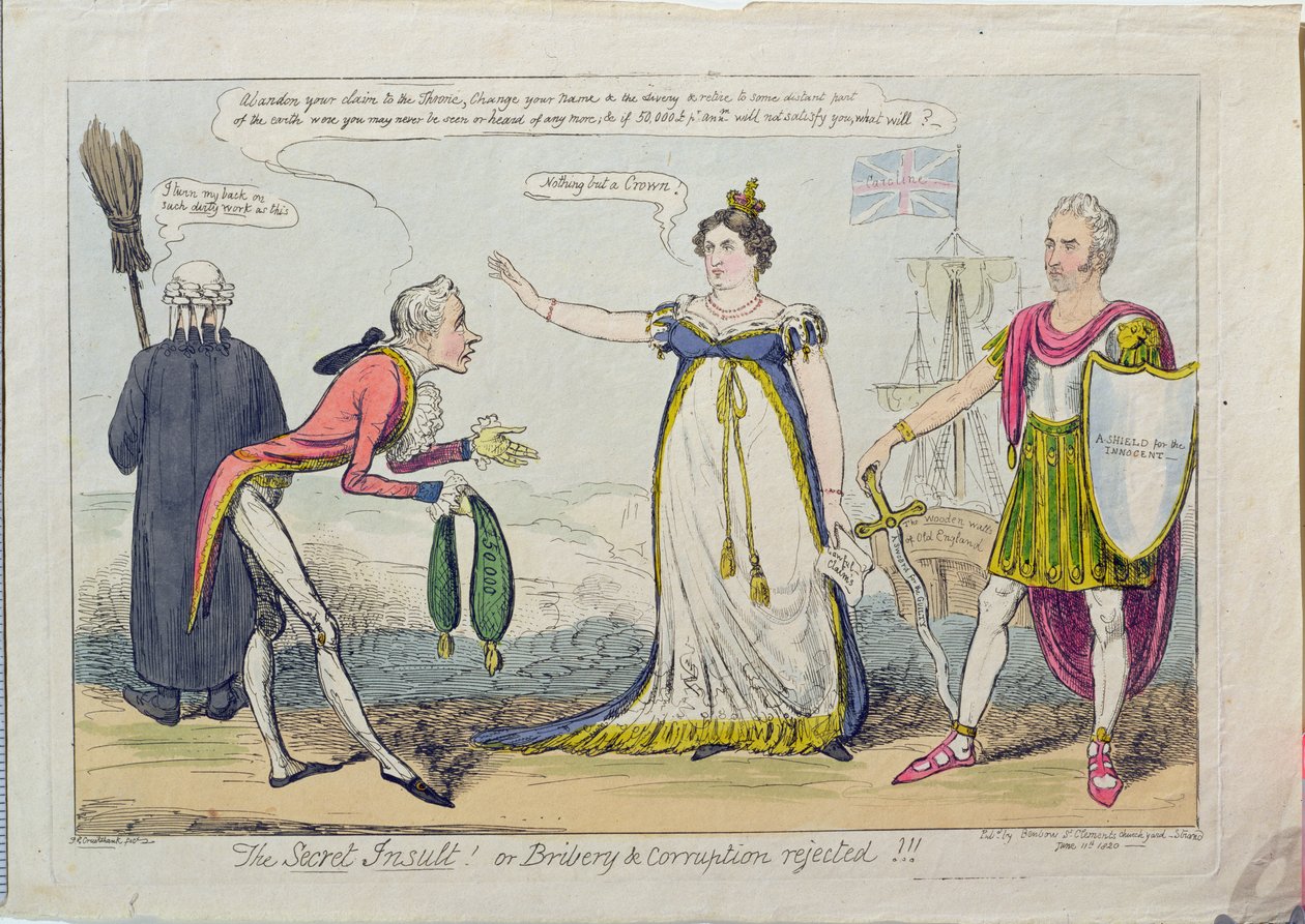Gizli Hakaret! veya Rüşvet ve Yolsuzluk Reddedildi!!, pub. 1820 by George Cruikshank