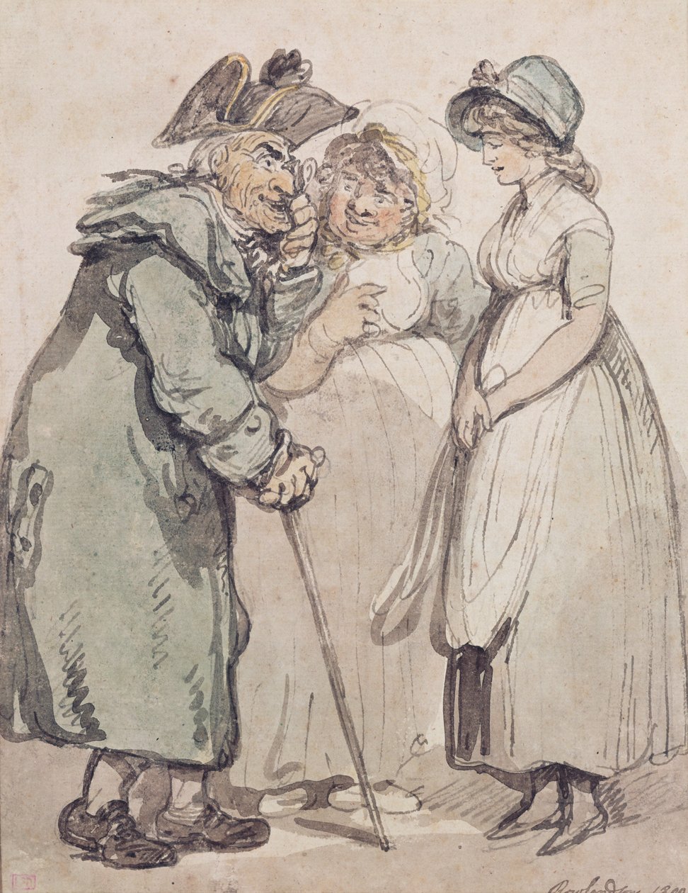 Giriş, 1800 (kağıt üzerinde kalem ve yıkama) by George Derville Rowlandson