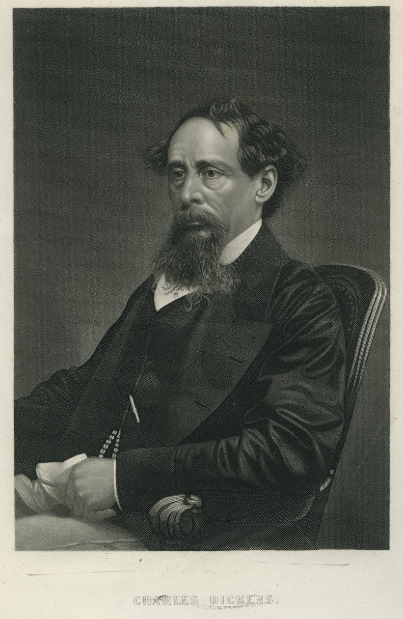 Charles Dickens, c.1865 (mezzotint) by George Edward Perine