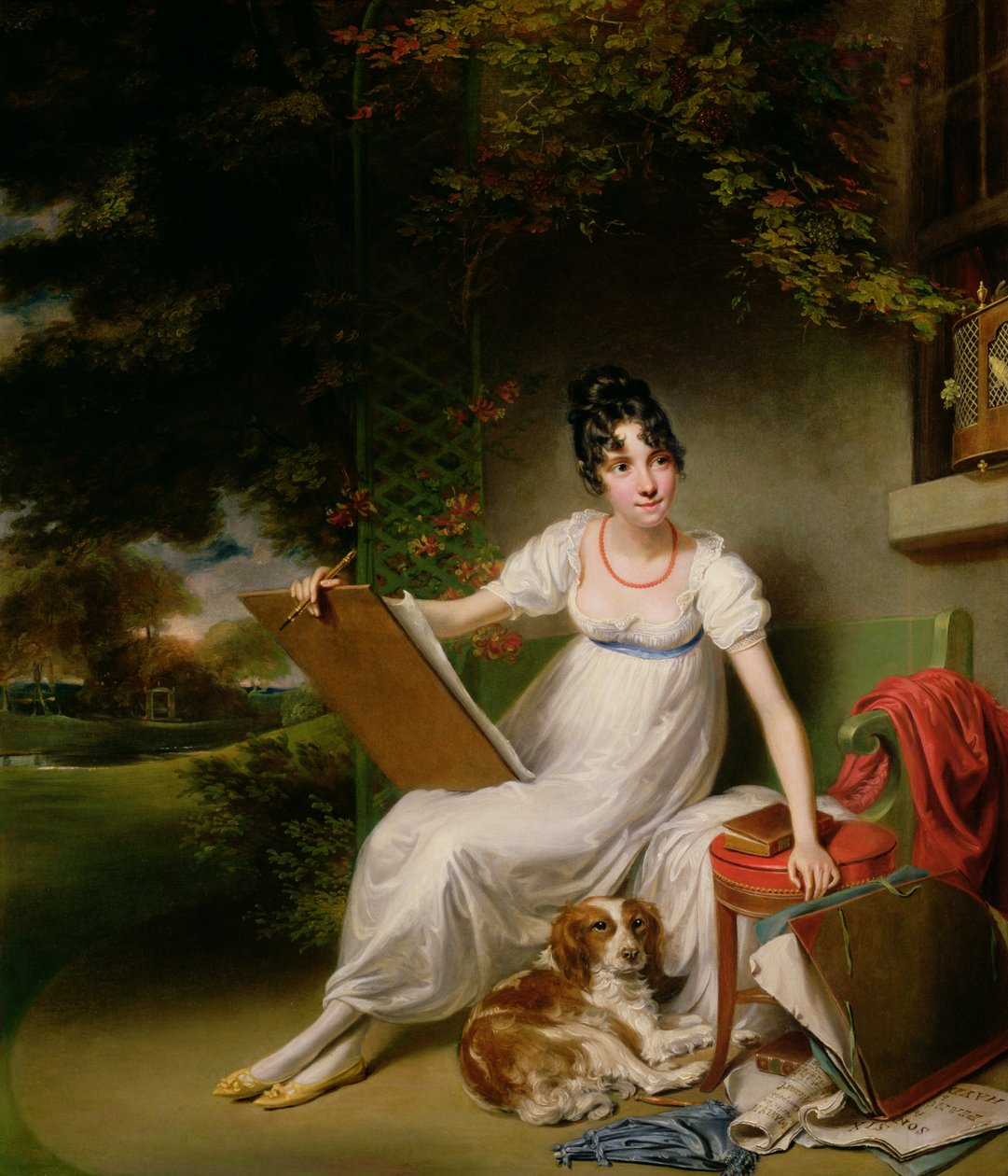 Oturan Bir Kadının Portresi by George Francis Joseph