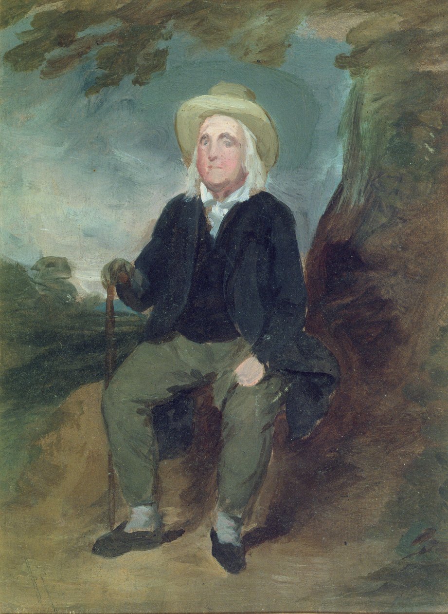 Hayali bir manzarada Jeremy Bentham, 1835 (kağıt üzerinde yağlı boya) by George Frederick Watts