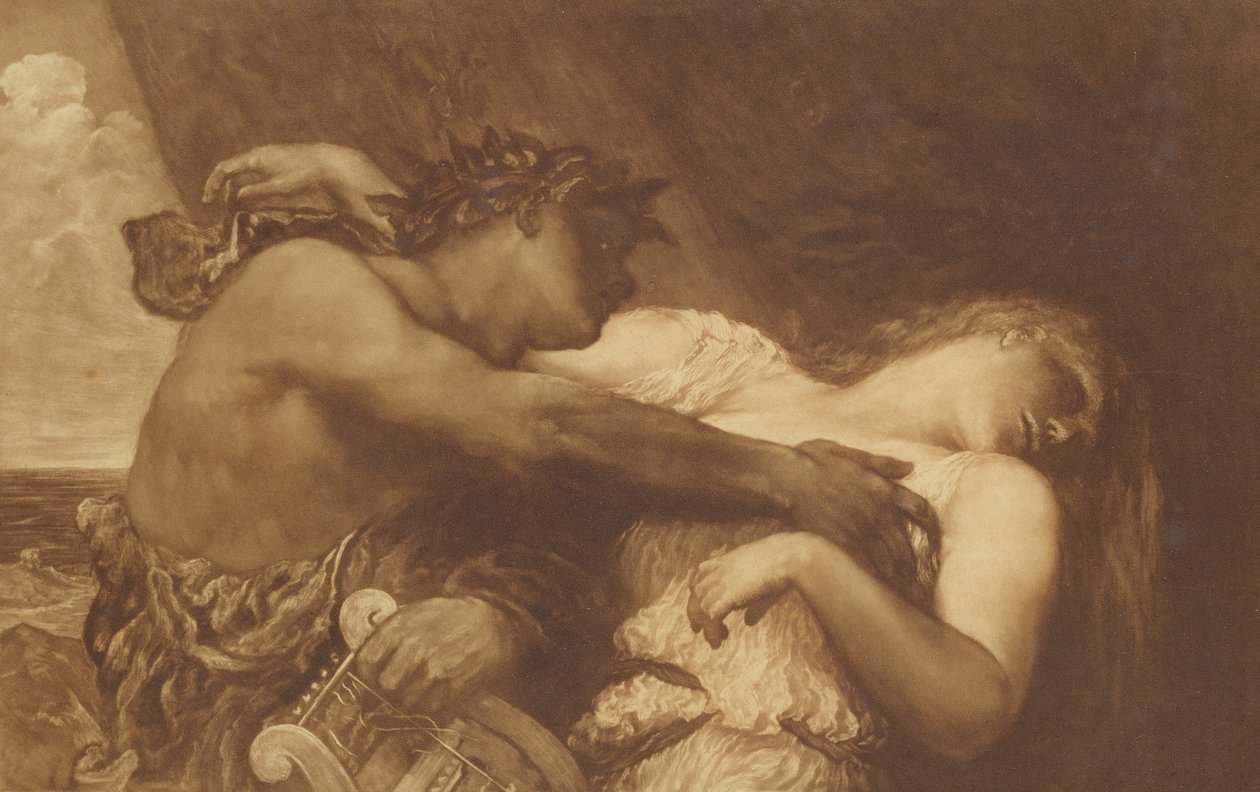 Orpheus ve Eurydice, 1870-72 (mezzotint) by George Frederick Watts
