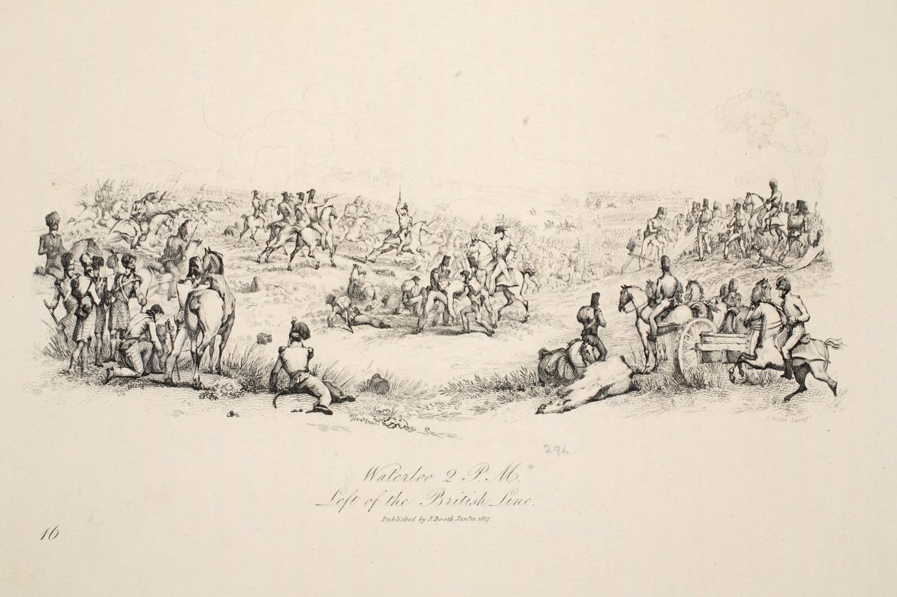 Waterloo, 14:00, British Line'ın solunda, pub. J. Booth, 1816 by George Jones