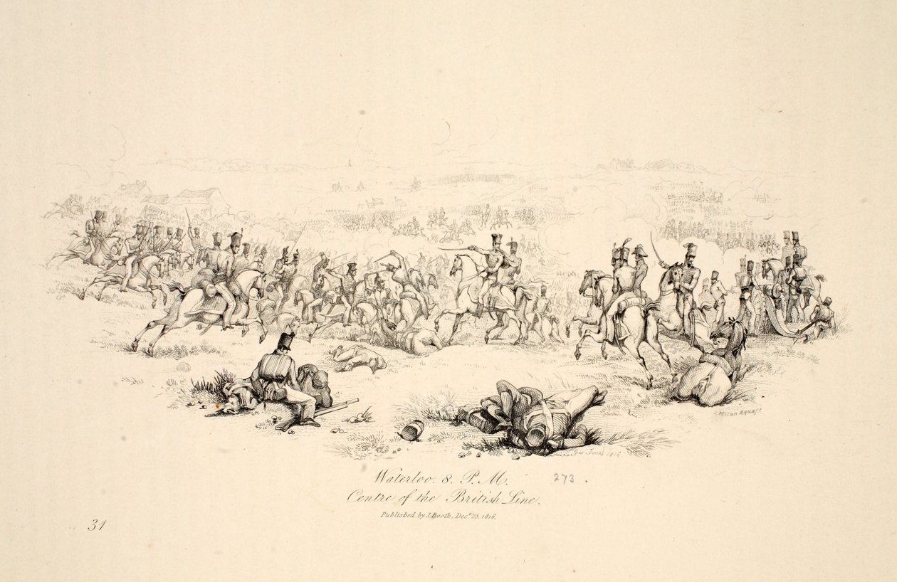 Waterloo 8pm, British Line Merkezi, pub J. Booth, 1816 by George Jones