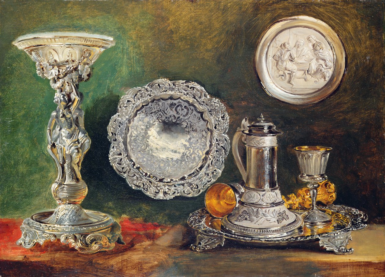 Gümüş Bir Natürmort, c.1833 by George Lance
