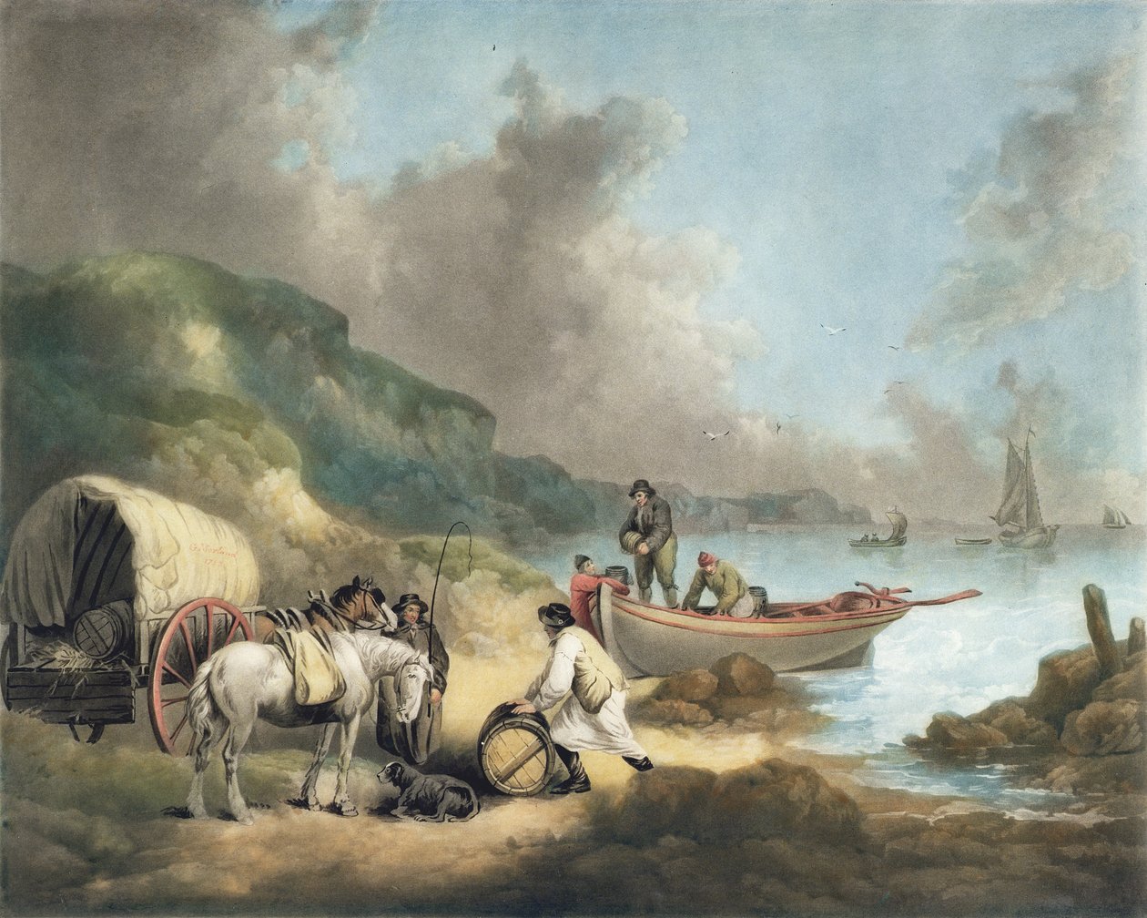 Kaçakçılar, James Ward (1769-1859), pub tarafından oyulmuş. JR Smith tarafından, 1793 (mezzotint gravür) (125517 çifti) by George Morland