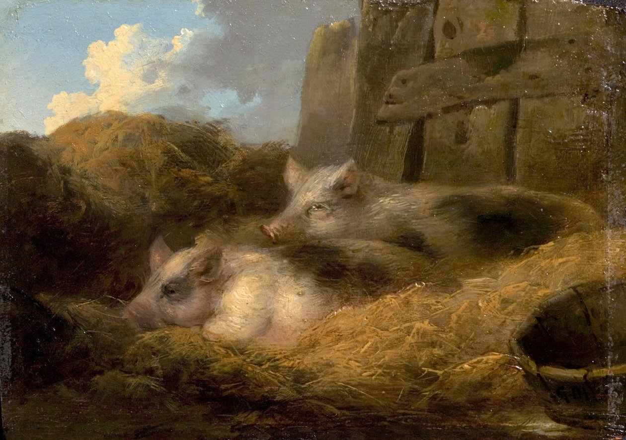 Samanda İki Domuz (Domuzlu Ahır) by George Morland