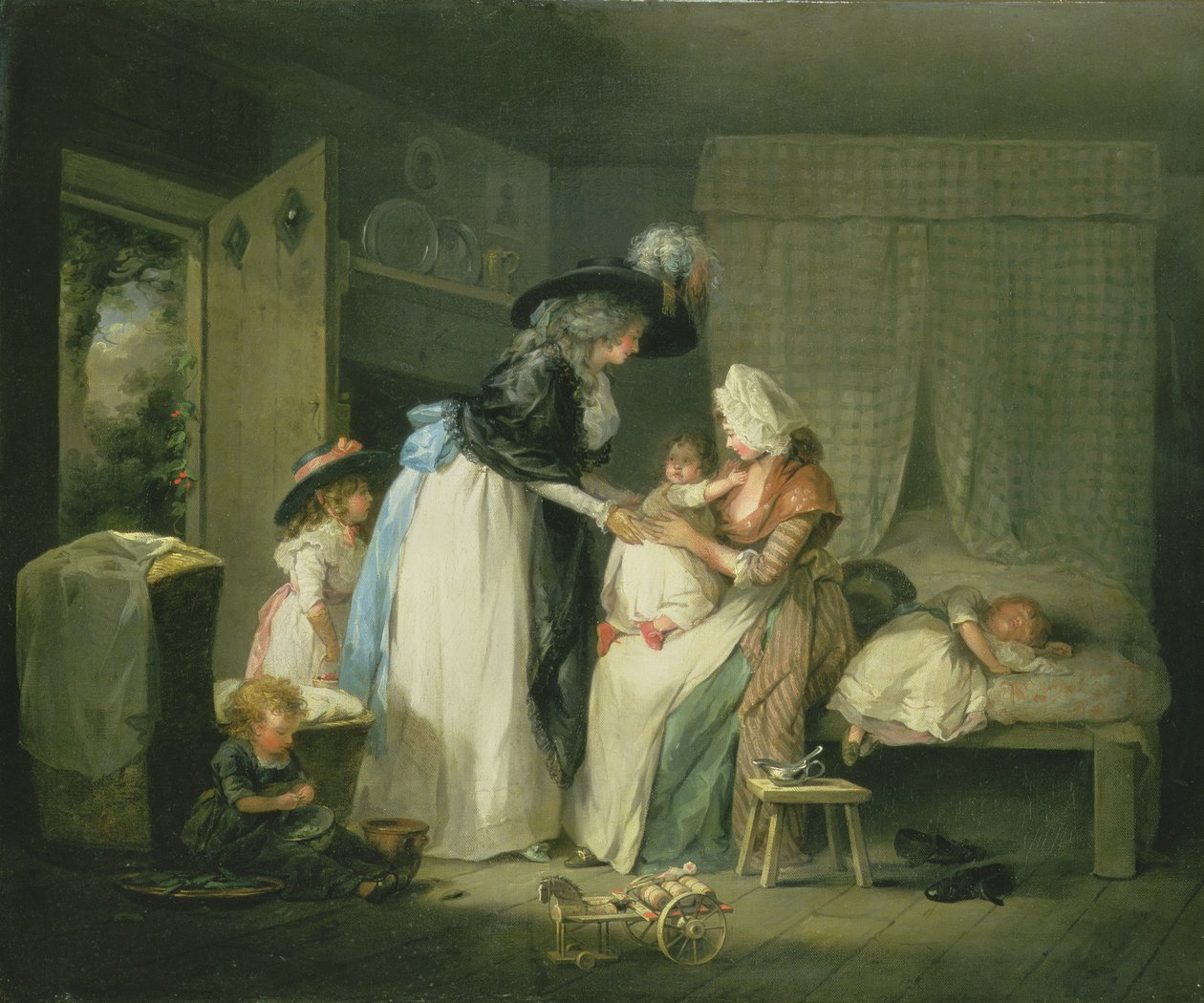 Visit to the child at nurse, c.1788  by George Morland