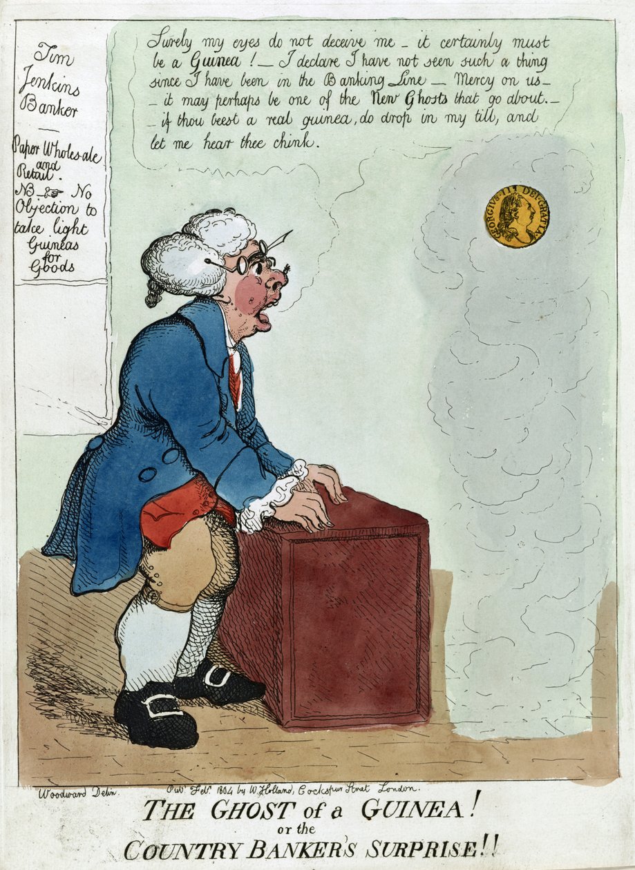 Bir Gine'nin Hayaleti! Veya Ülke Bankacısının Sürprizi!!, 1804 (el boyaması gravür) by George Moutard Woodward