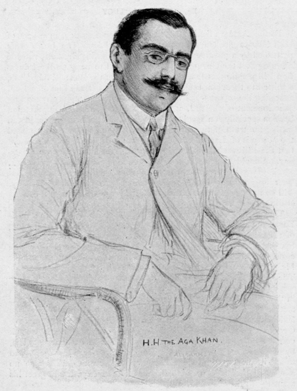 Ağa Han: Müslümanı Seslendiren, Genel Vali'ye hitap ediyor, 27 Ekim 1906 'Grafik'ten bir örnek by George Percy Jacomb Hood