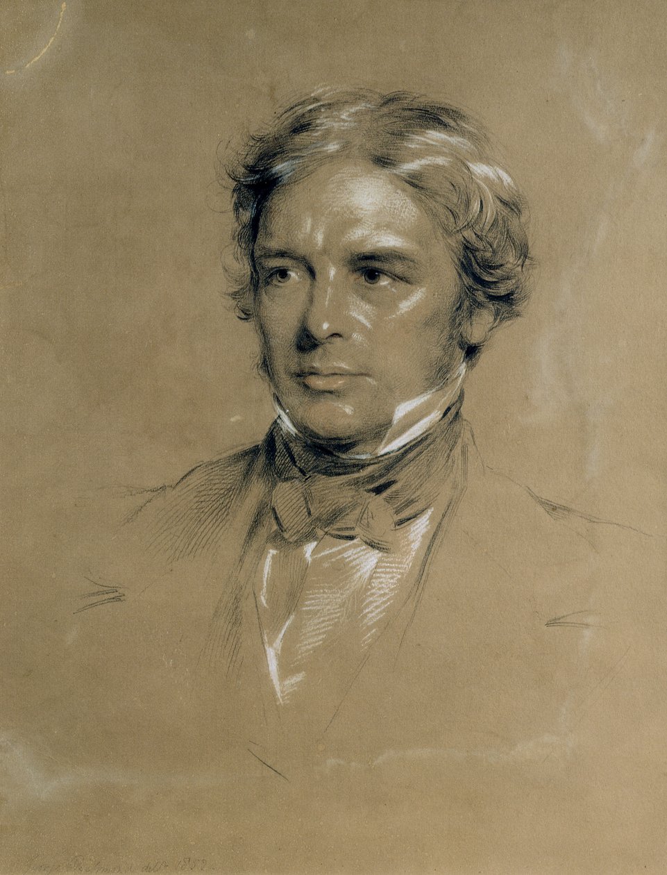 Michael Faraday (1791-1867) (kağıt üzerinde kömür ve tebeşir) by George Richmond