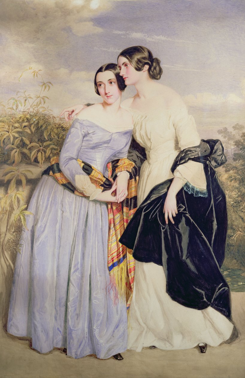Bayan Partridge ve kız kardeşi Bayan Croker, 1850 dolayları by George Richmond