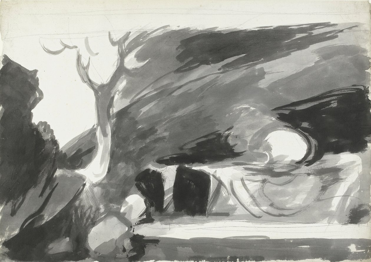 A Foregathering of Witches, 3 (kağıt üzerine grafit üzerine yıkama ve mürekkepli wc) by George Romney