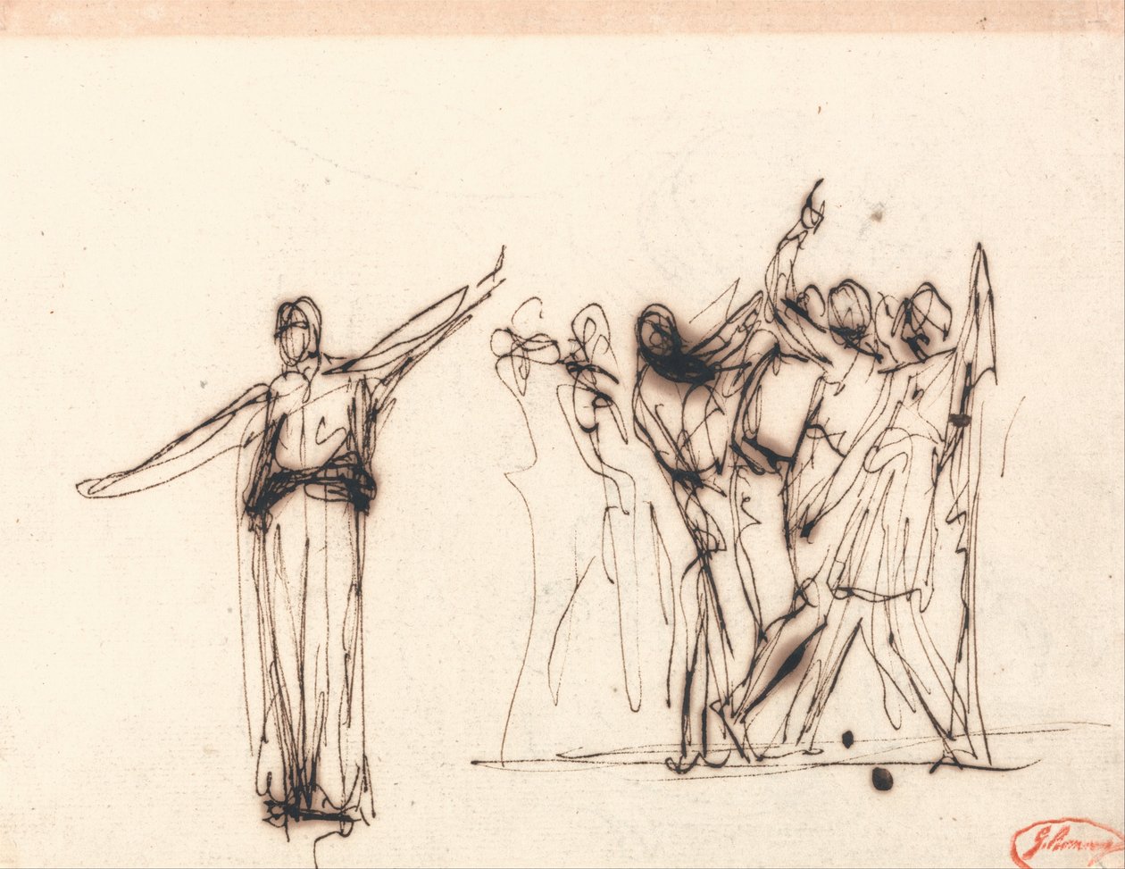 Peygamber önünde kalabalık by George Romney