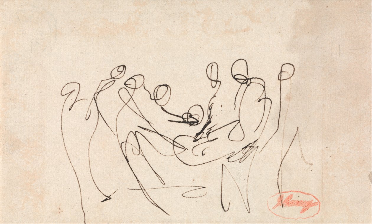Başka Bir Figür Taşıyan Figürler by George Romney