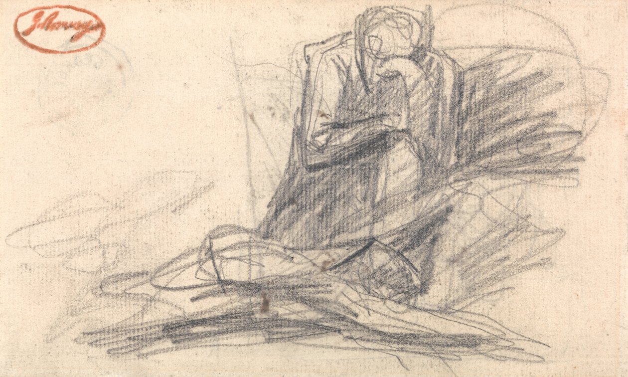 diz çökmüş şekil by George Romney