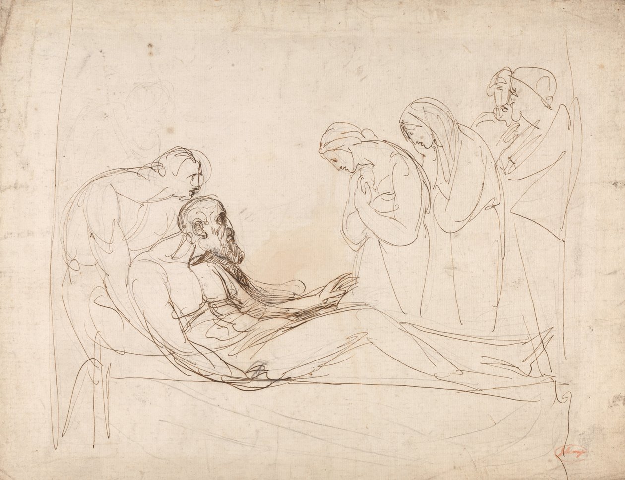 Cordelia tarafından Uyandırılan Lear by George Romney