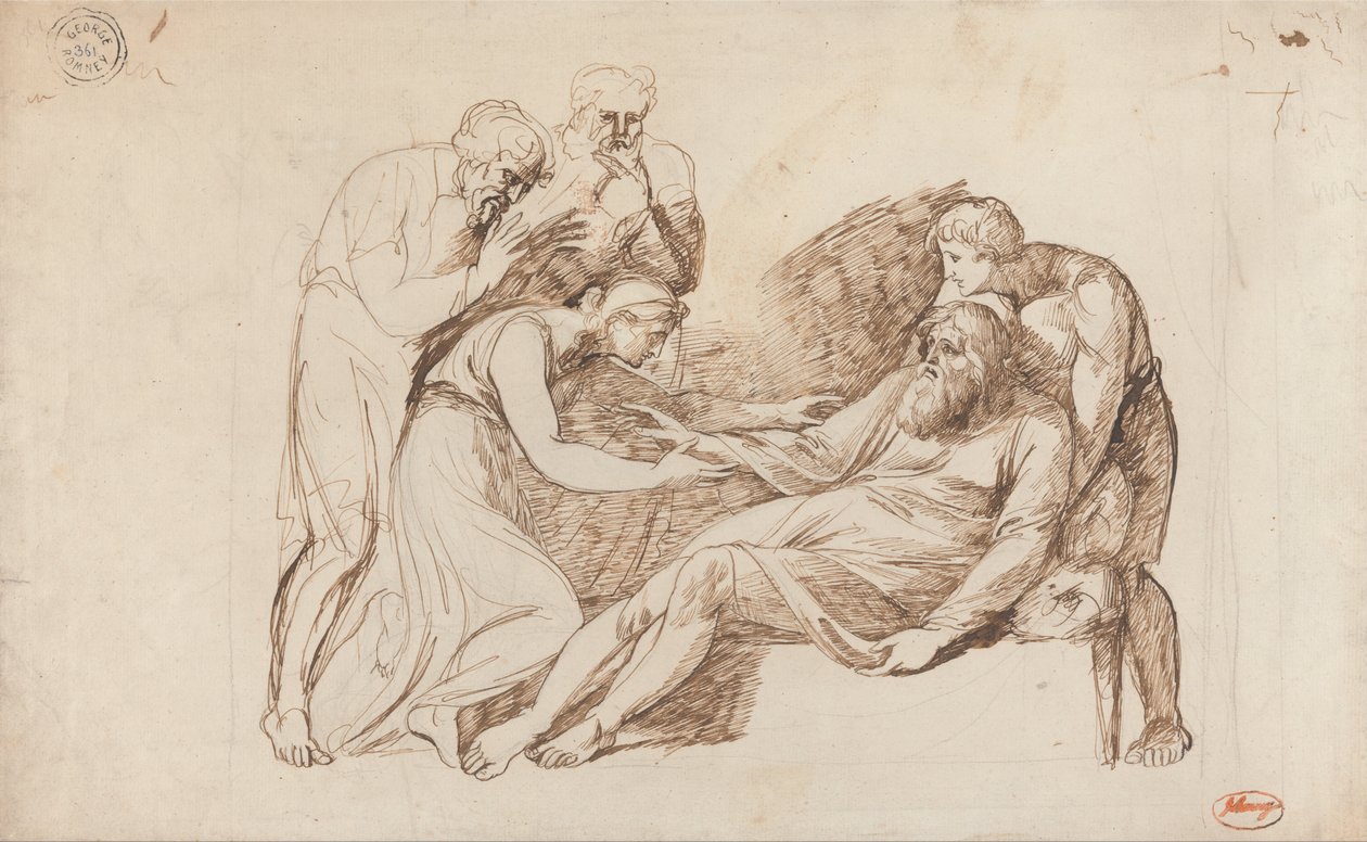Cordelia tarafından Uyandırılan Lear by George Romney