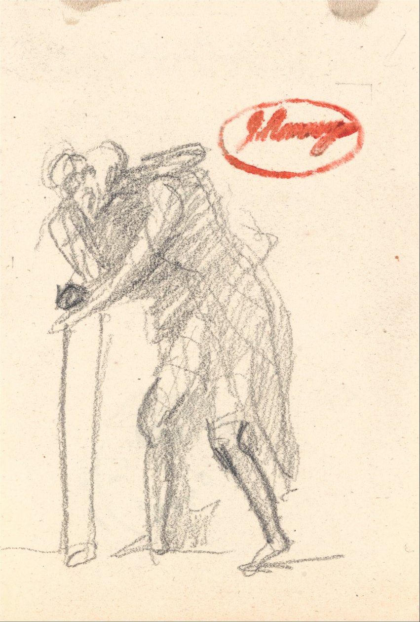 Muhtemelen Yaşlılıktan Çubuklu Bükülmüş Bir Figür by George Romney