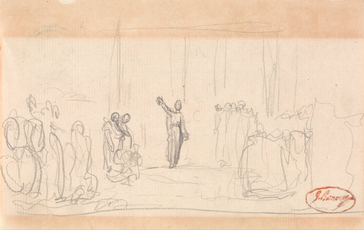 Bir Peygamberin Önünde Muhtemelen Bir Kalabalık by George Romney