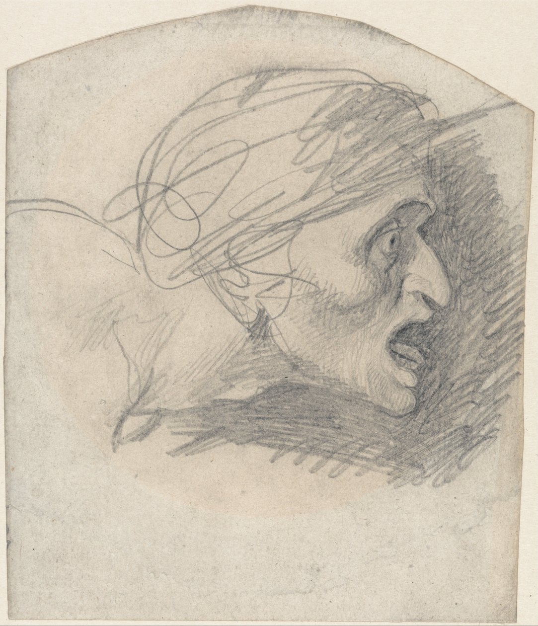 Sağa Bakan Grotesk Bir Başın Profili by George Romney
