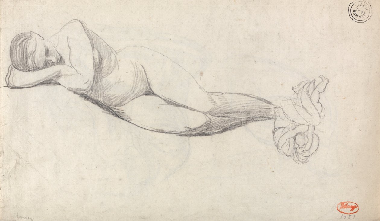uzanmış çıplak by George Romney