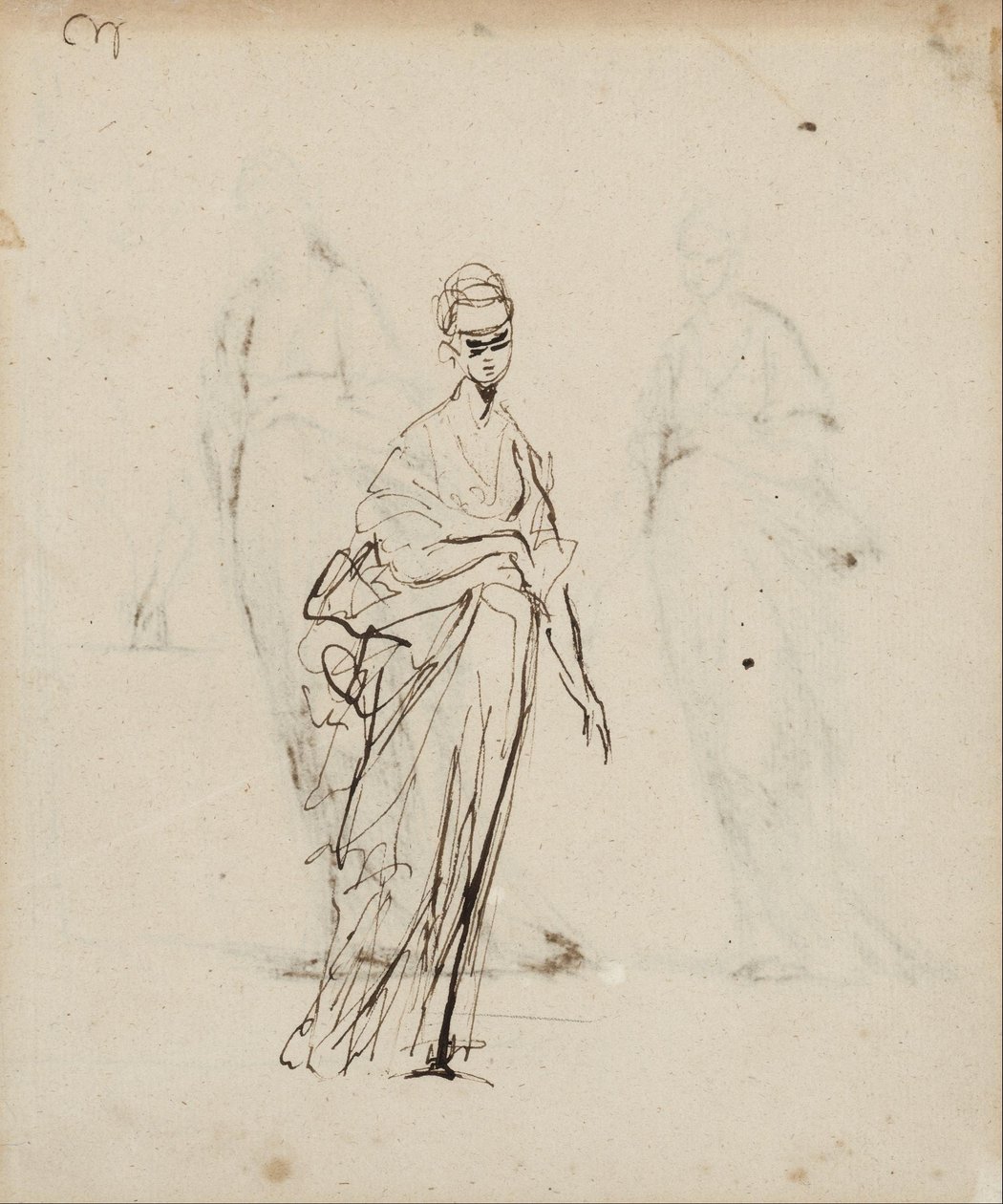 Tek Kadın Figürü by George Romney