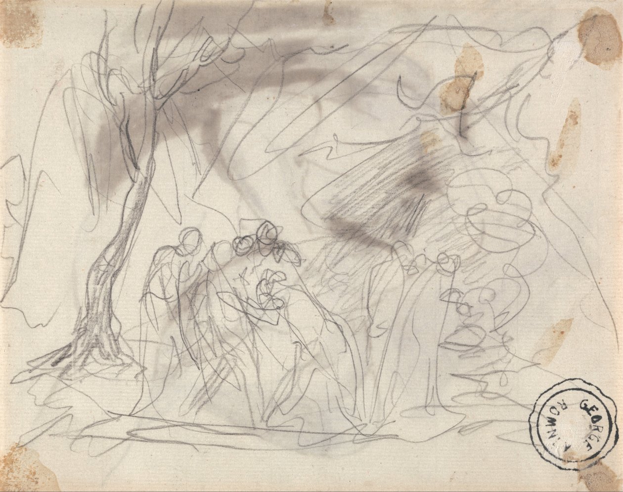 Canidia ve Gençlik için Eskiz by George Romney