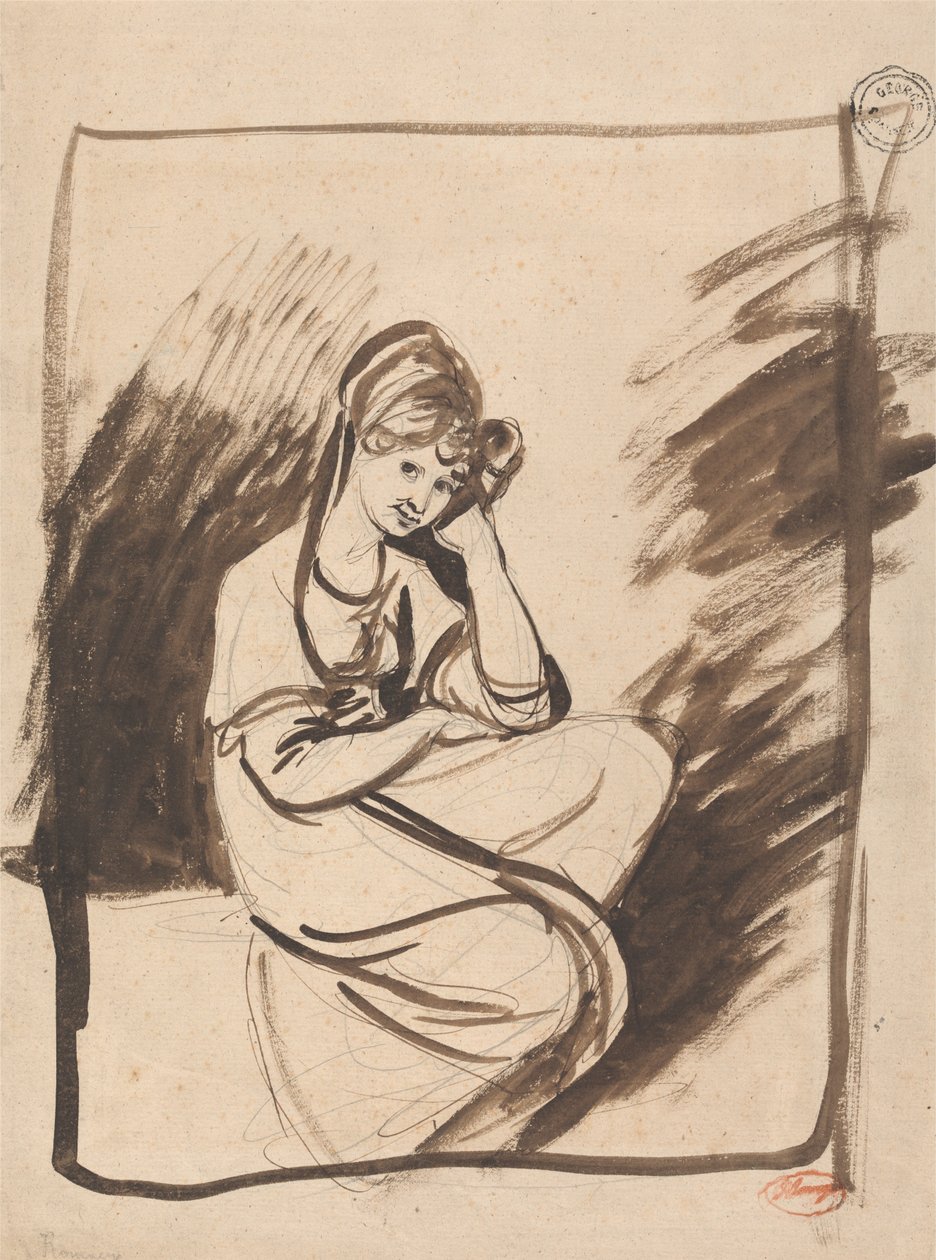 Bir Hanımefendinin Portresi için Eskiz by George Romney