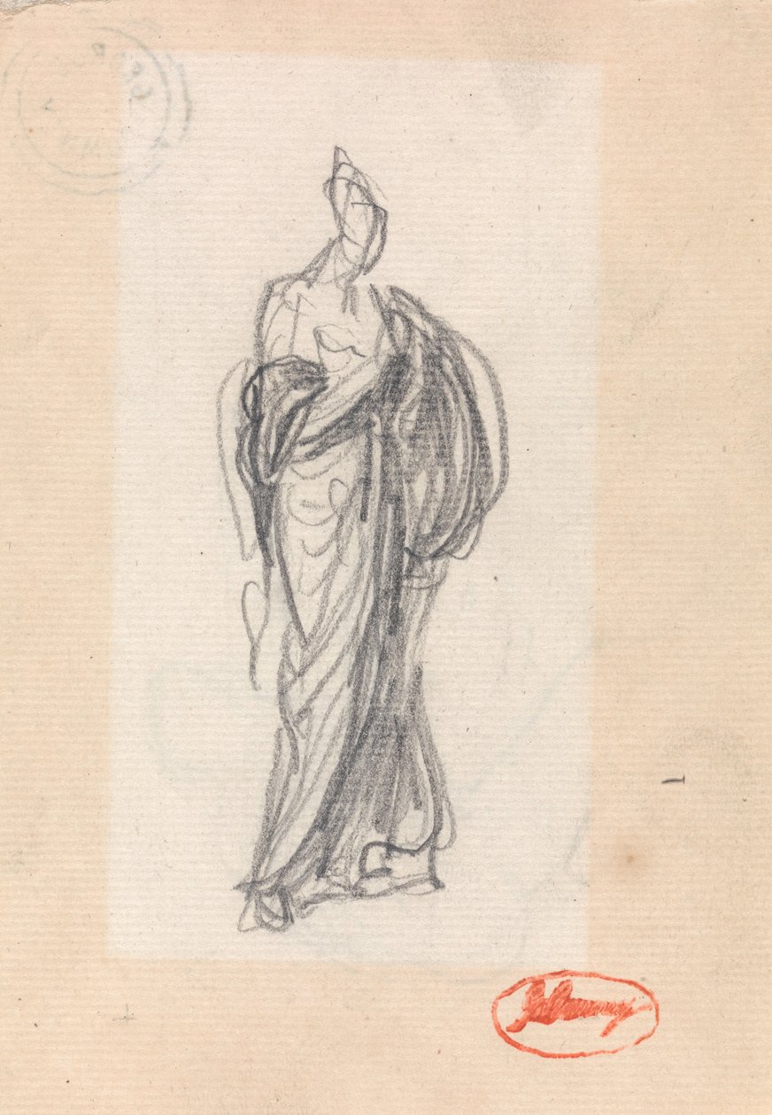 Klasik Perdeli Ayakta Kadın by George Romney