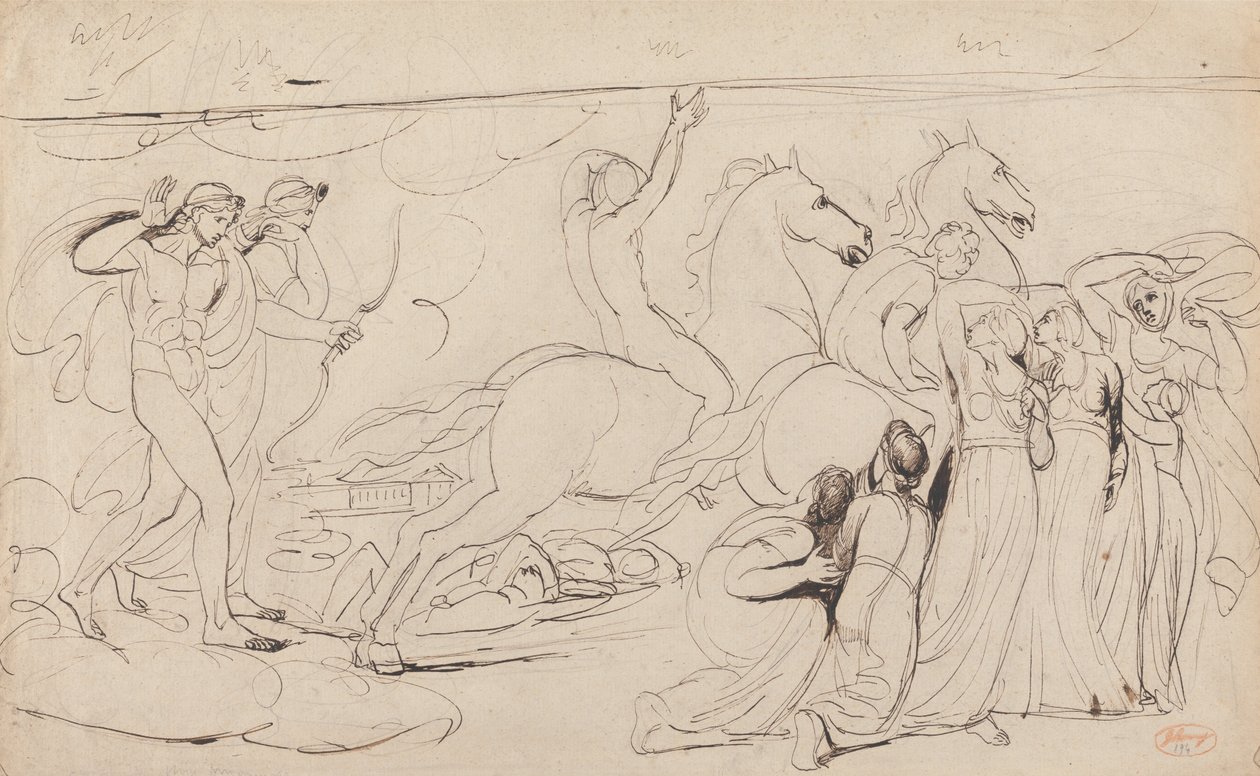 Niobes Çocukların Yıkımı by George Romney