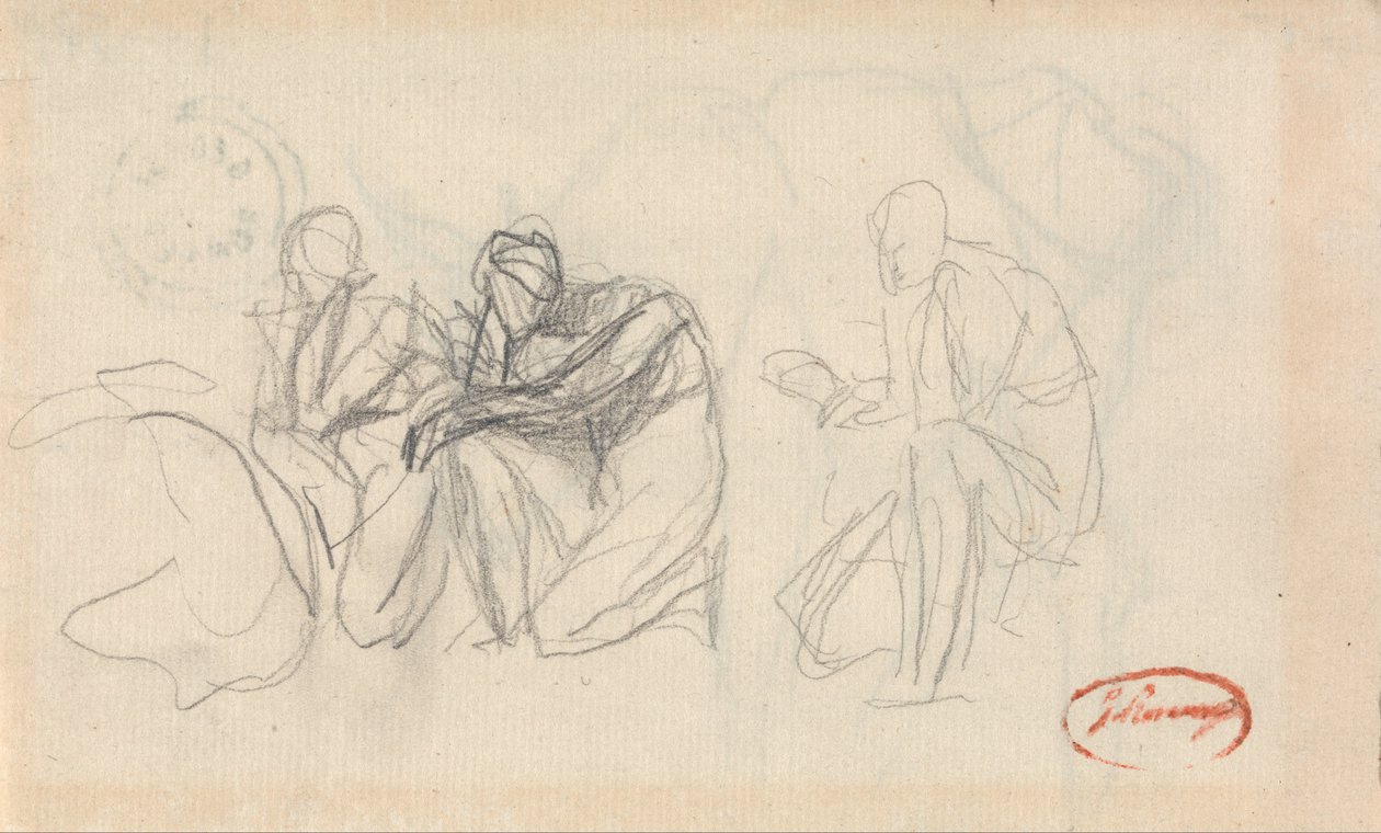 Üç Diz çökmüş Figür by George Romney