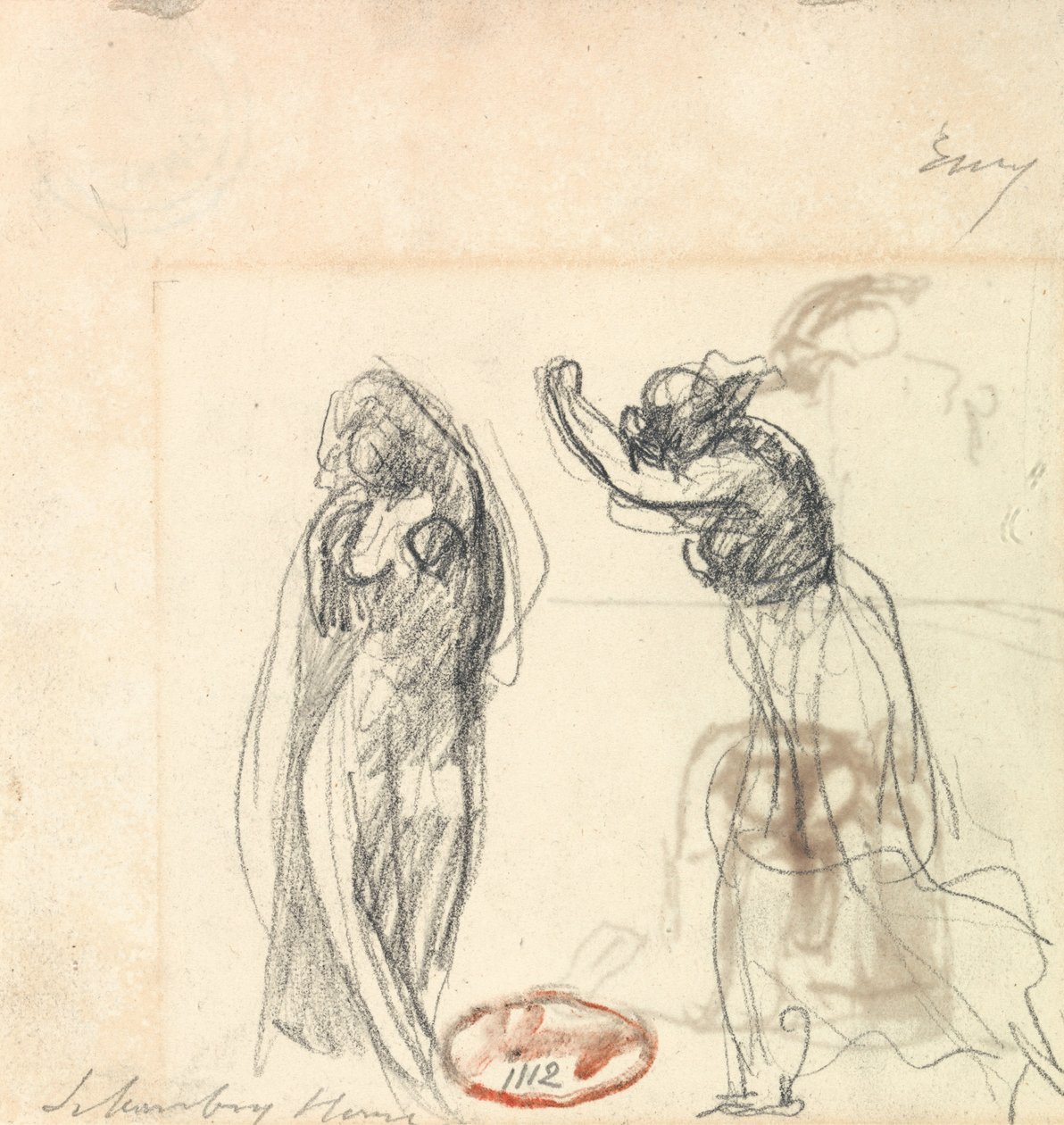 Bir Kadın Figürünün İki Eskizi by George Romney